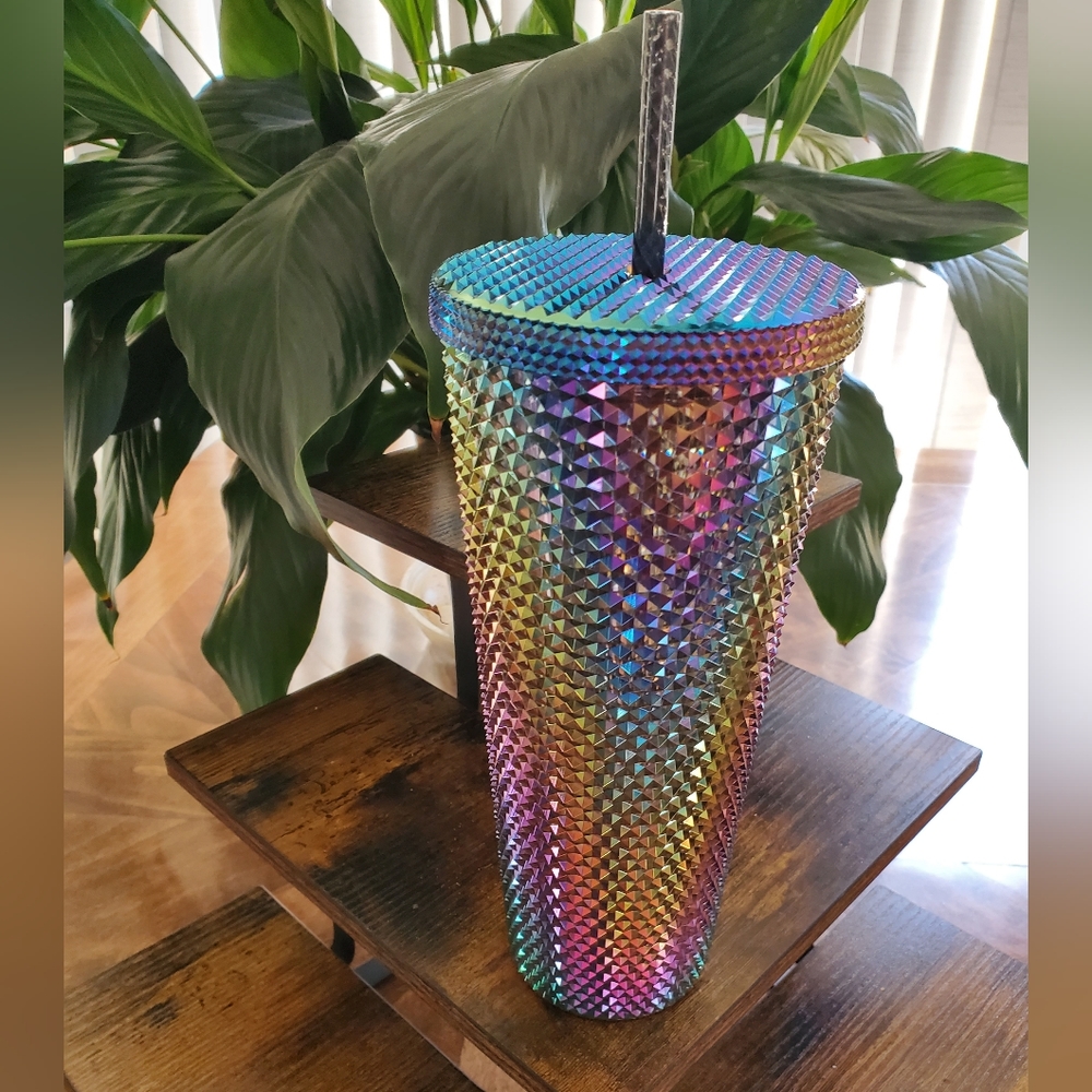 Starbucks Oil Slick Rainbow Iridescent Studded Tumbler 24 oz - Picture 8 of 9